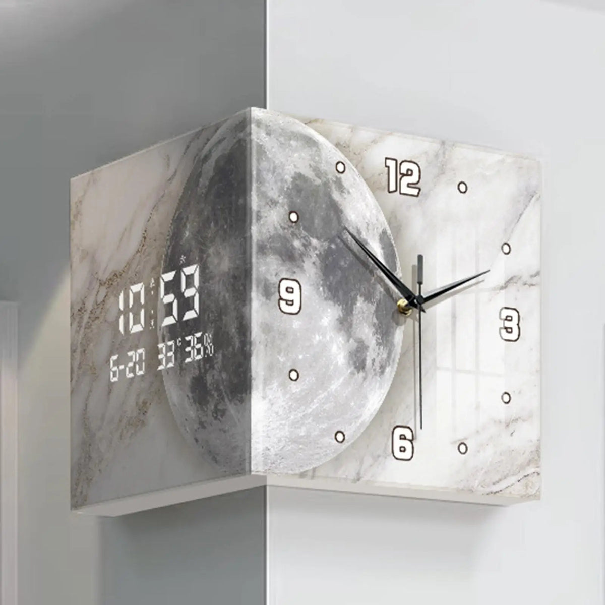 Horloge Murale d'Angle Double Face Décorative Ferme