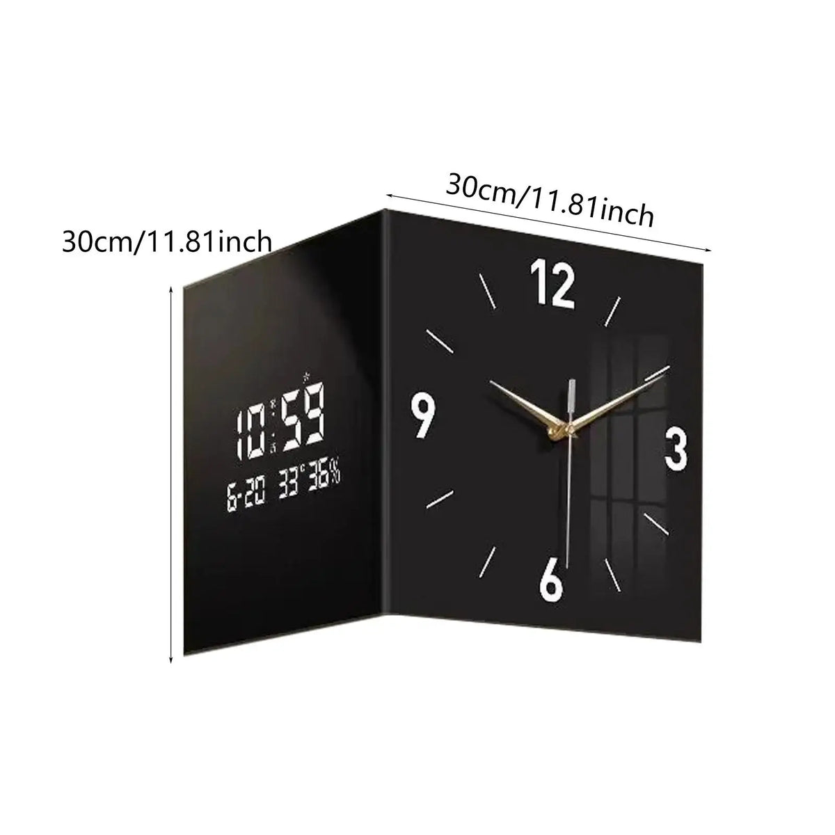 Horloge Murale d'Angle Double Face Décorative Ferme