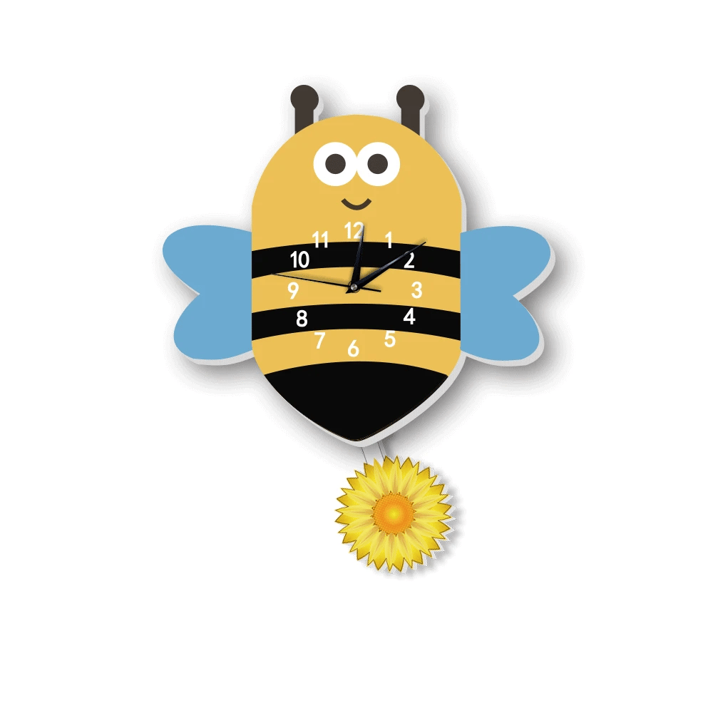 Horloge Mural Enfant Arc-en-ciel Soleil Nuage Silencieuse