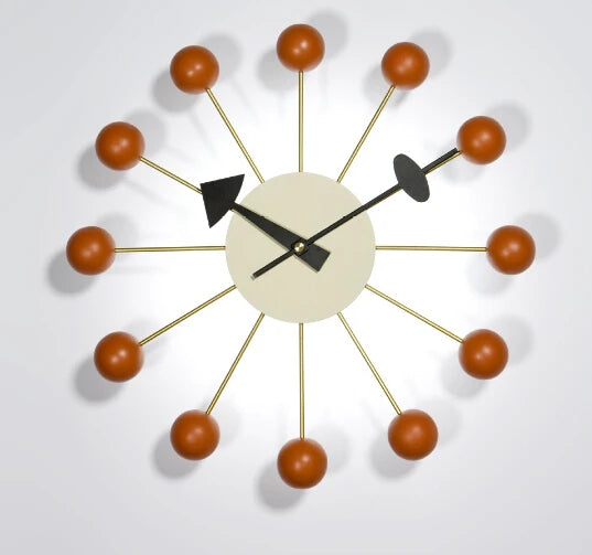 Horloge Murale Design Moderne Boules Bois Décorative Luxe