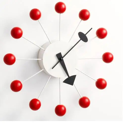 Horloge Mural Design Moderne Boules Bois Luxe