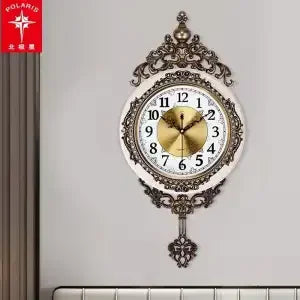 Horloge Mural Or Luxe Grande Balançoire Silencieuse Salon