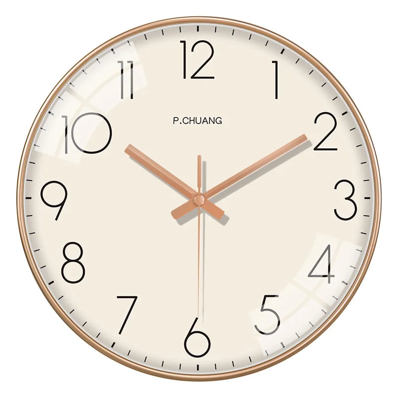 Horloge Mural Quartz Nordique Silencieuse Déco Luxe