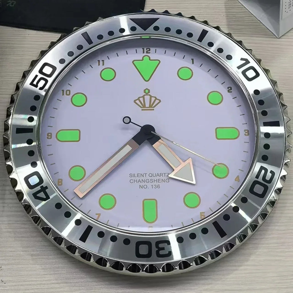 Horloge Murale Design Luxe Or Argent Silencieuse