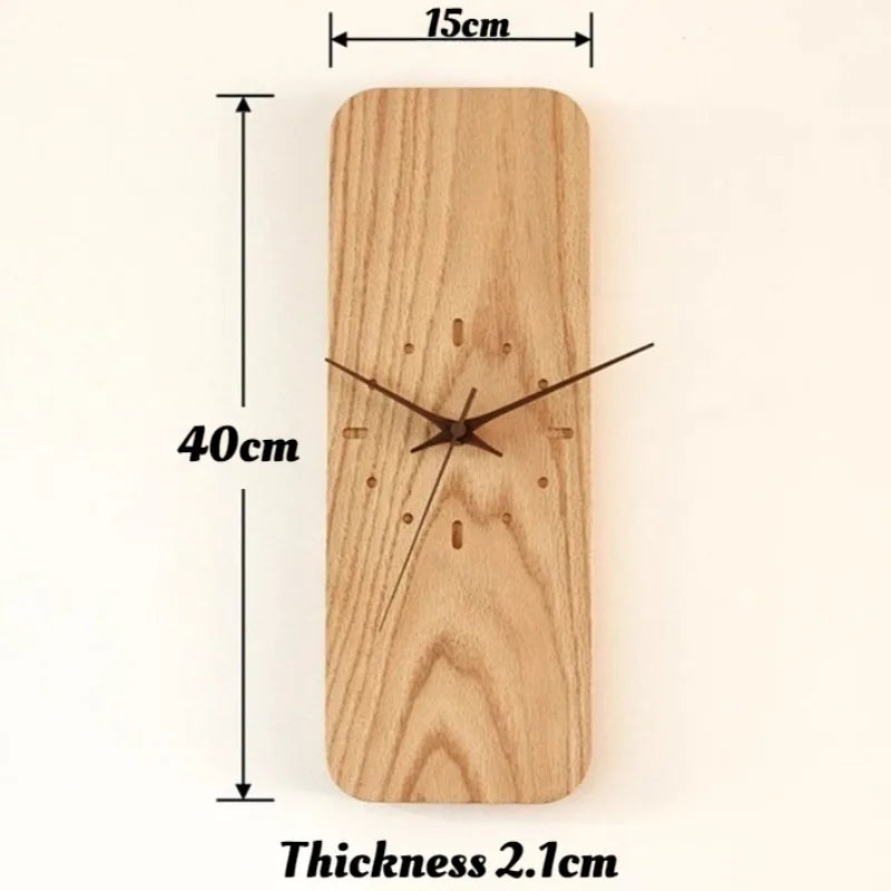 Horloge Murale Bois Massif Vintage Silencieuse Sans Chiffres