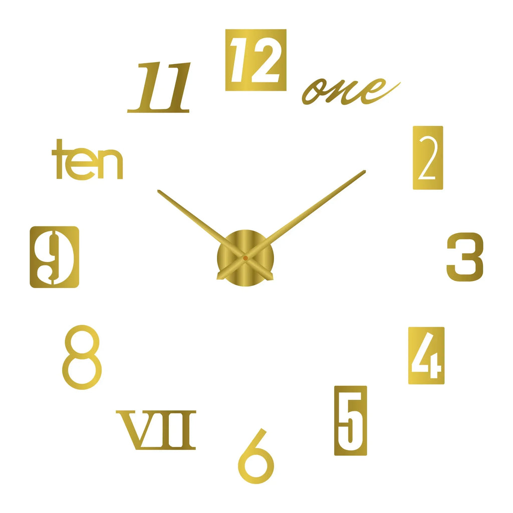 Horloge Mural Lumineuse 3D Silencieuse DIY Digitale Acrylique