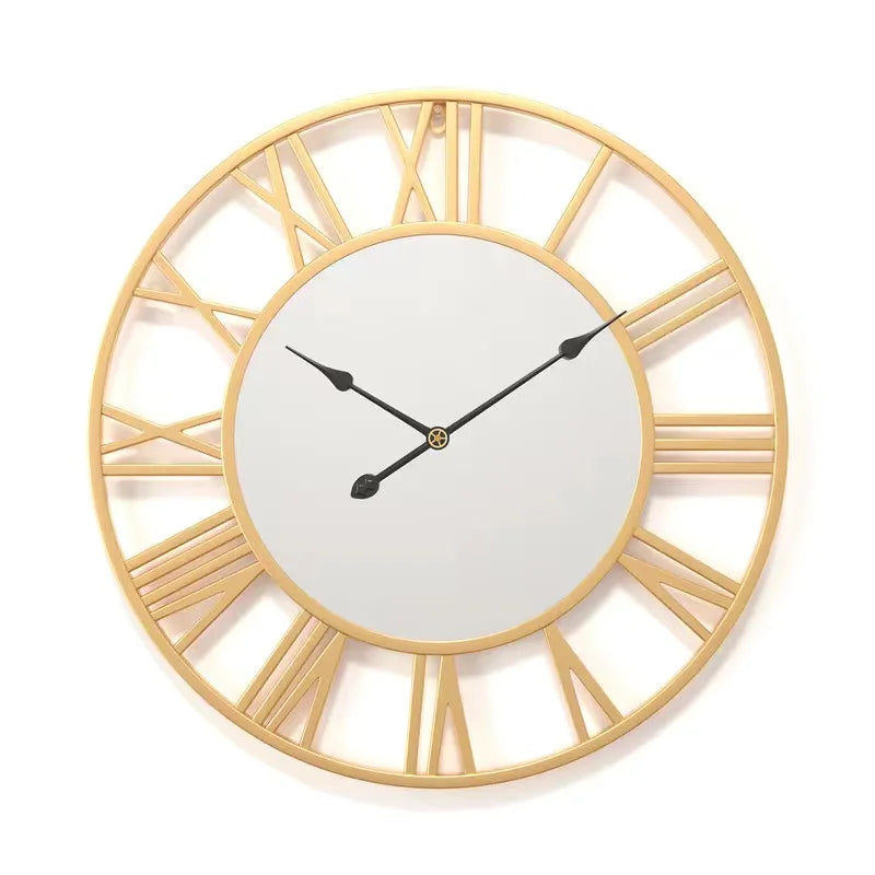 Horloge Mural Grande Miroir Dorée Luxe Française Moderne