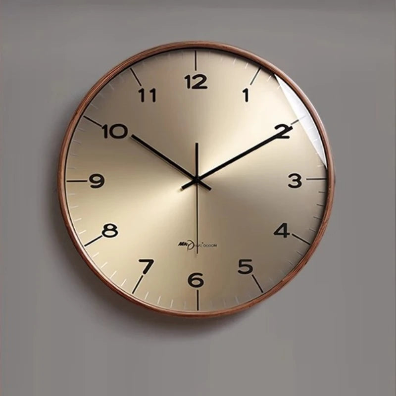 Horloge Mural Moderne Luxe Bois Massif Décor Salon