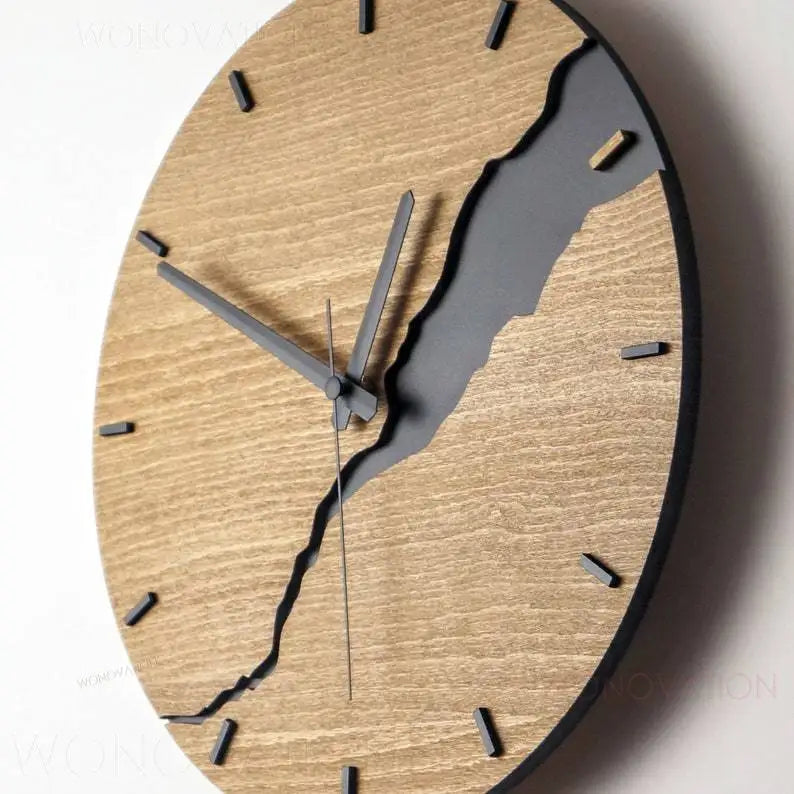Horloge Mural Bois Minimaliste Design Créatif Moderne