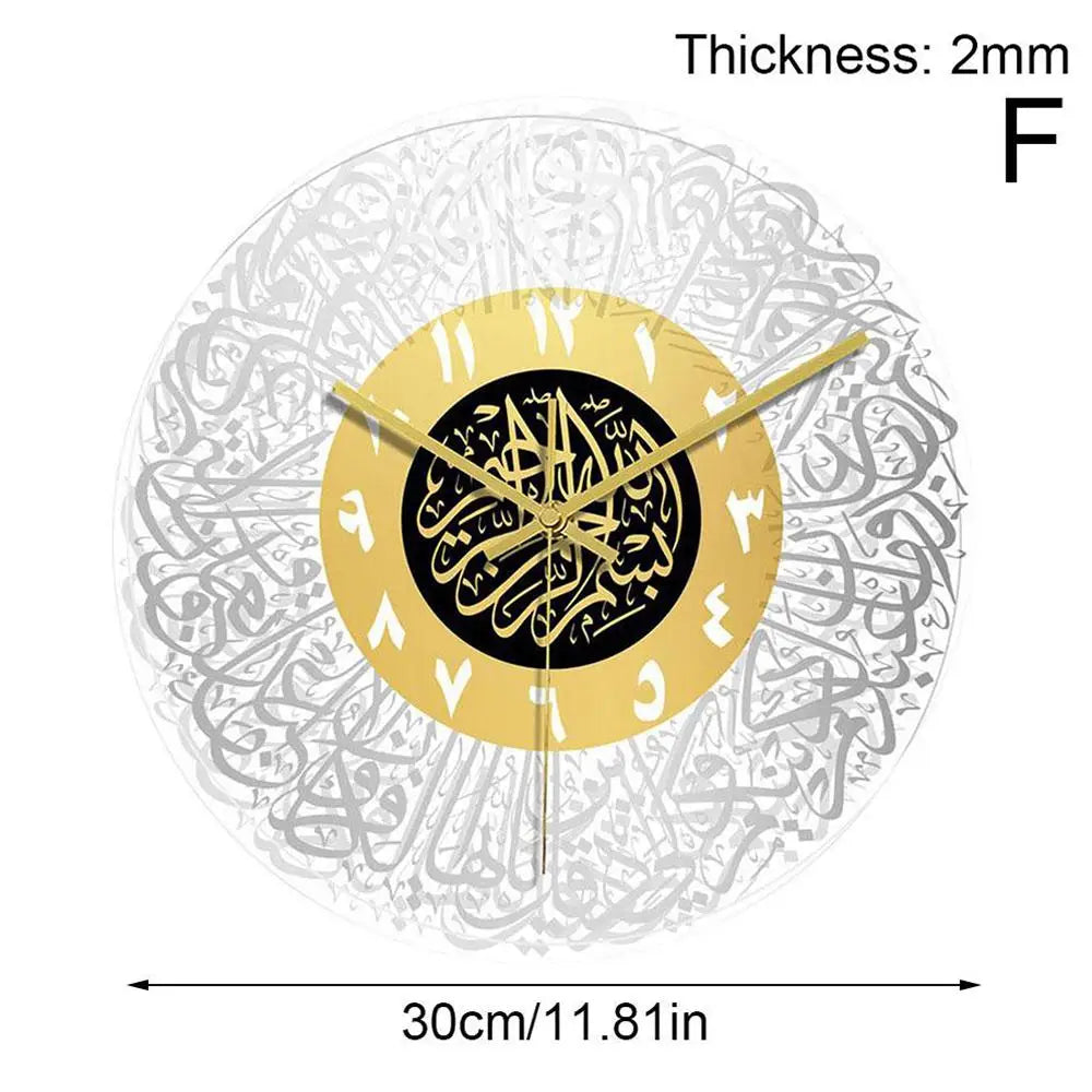 Horloge Mural Ramadan Acrylique Chiffres Romains Stéréoscopique