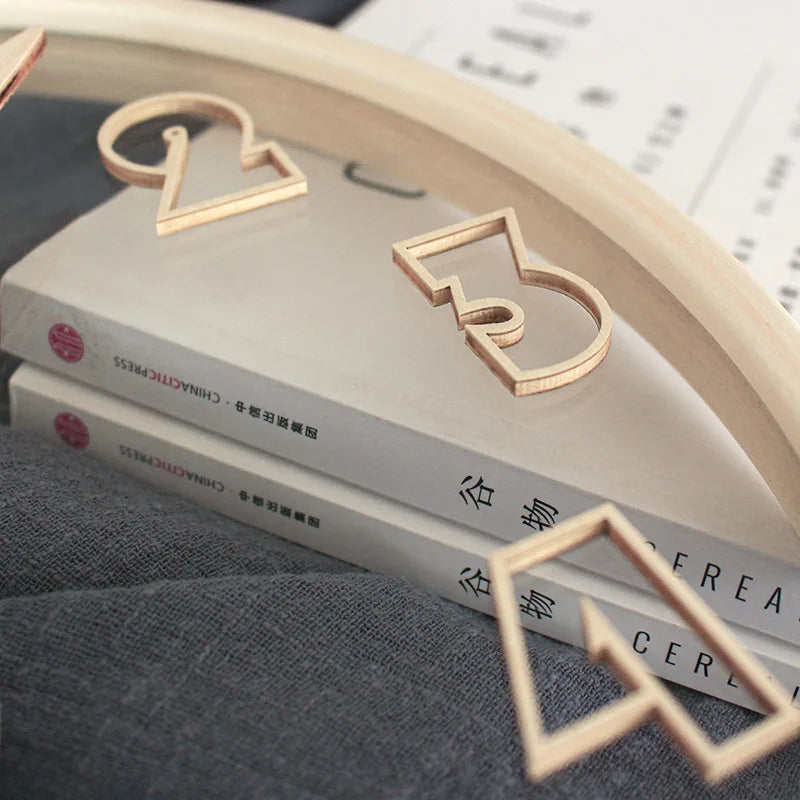 Horloge Mural Verre Transparent Bois Scandinave Luxe