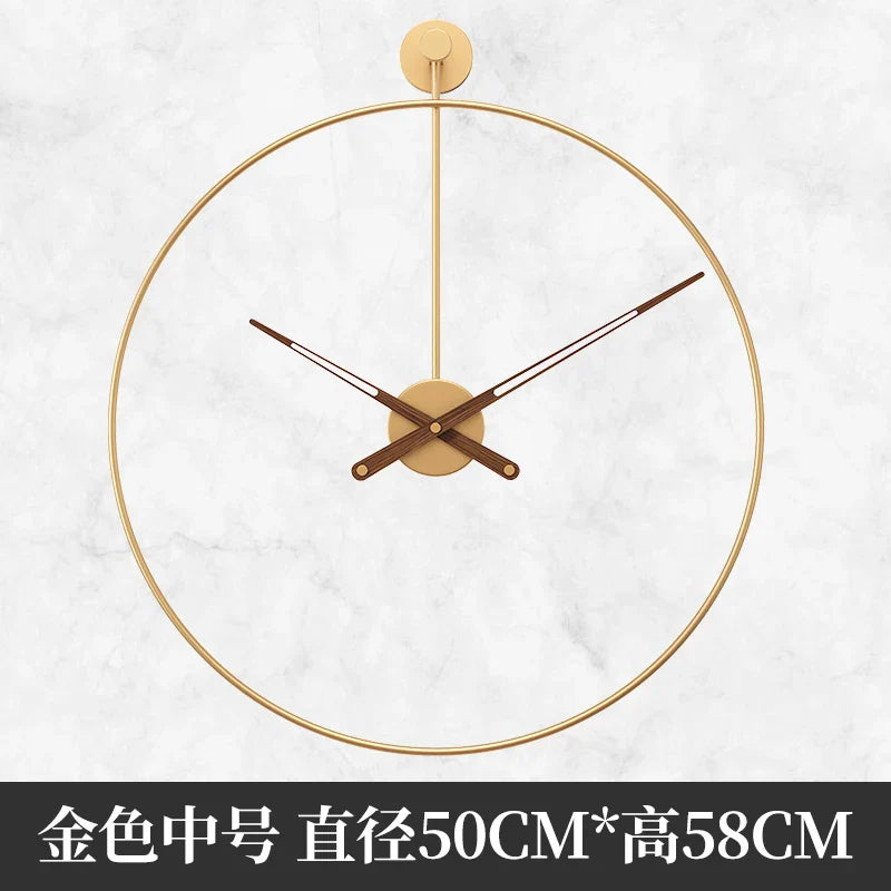 Horloge Mural Métal Minimaliste Industrielle Silencieuse Grande