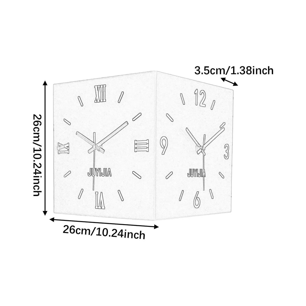 Horloge Mural Angle Double Face Lumineuse Moderne Fer