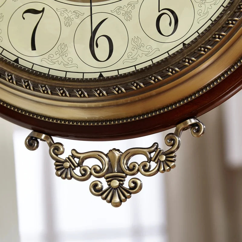 Horloge Mural Noël Rétro Luxe Double Face Silencieuse