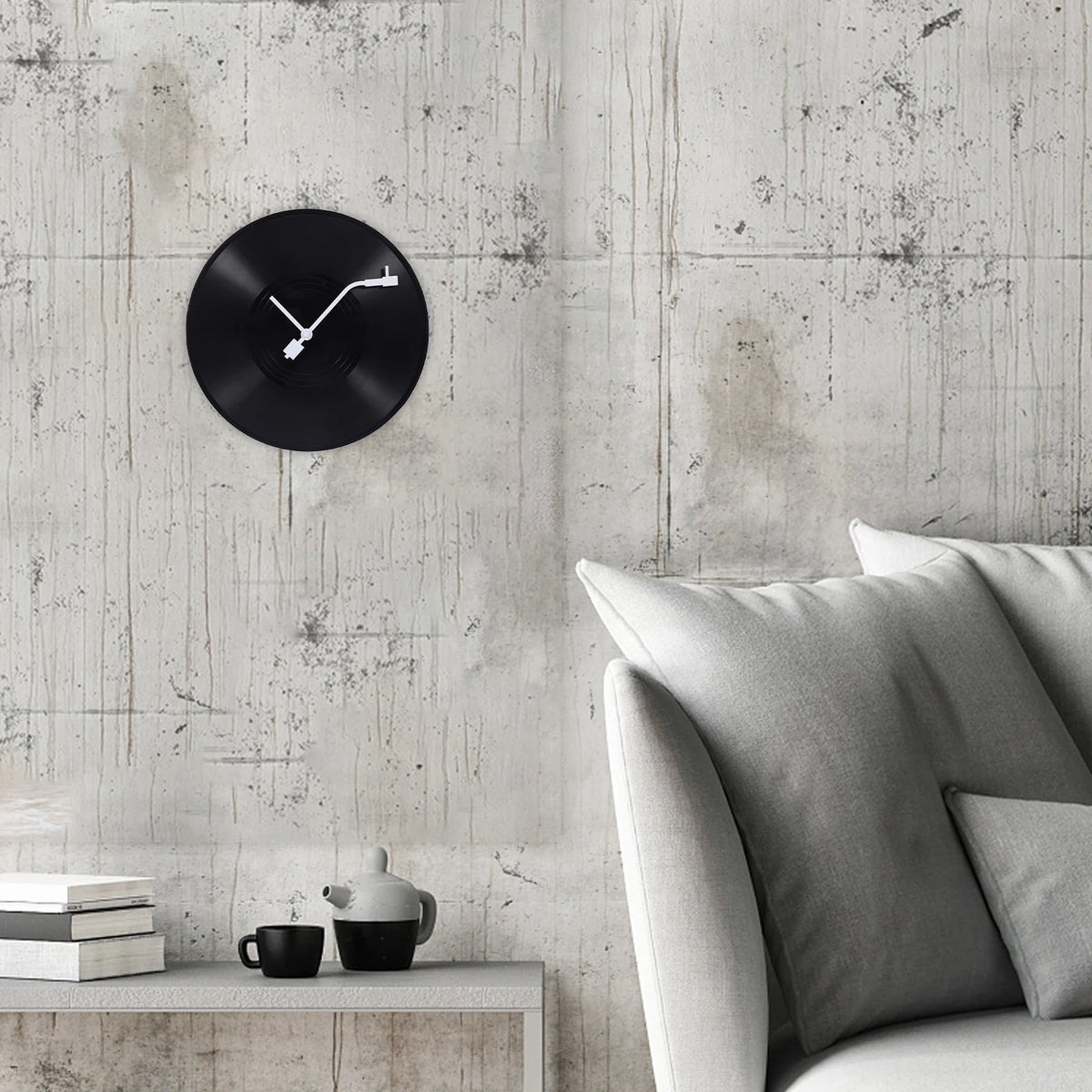 Horloge Murale Disque Vinyle Rétro Décorative Salon Chambre