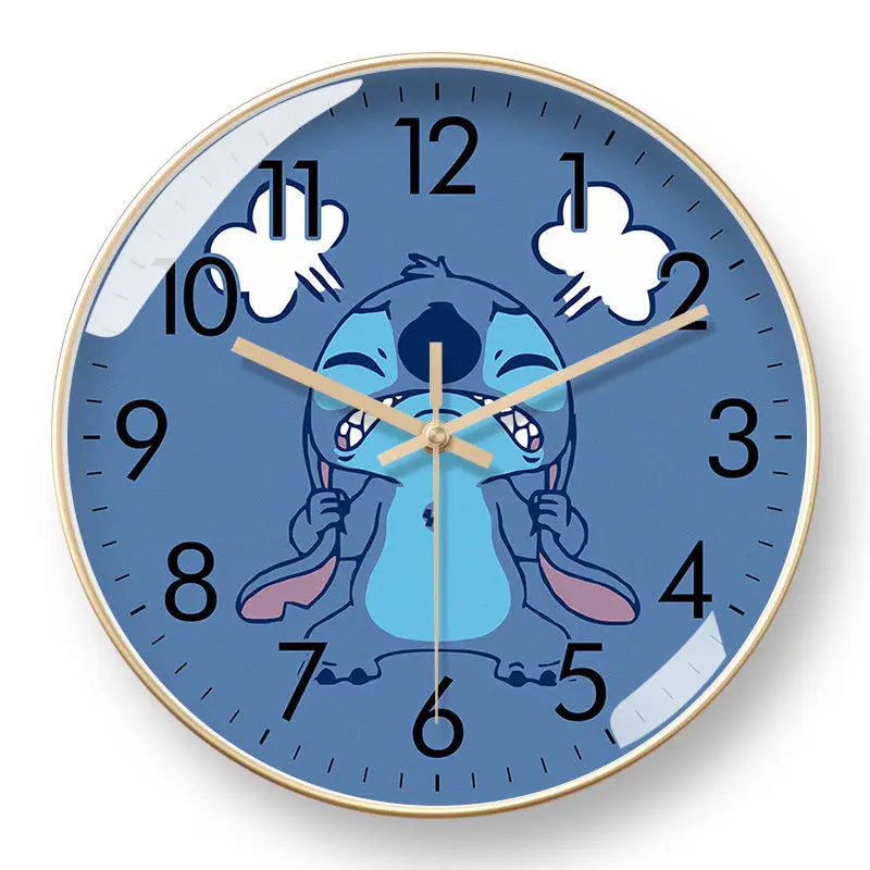 Horloge Mural Lilo & Stitch Mignonne Silencieuse Décoration Anime.