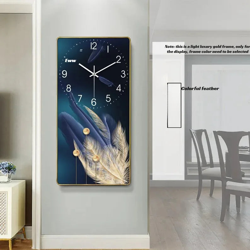 Horloge Mural Rectangulaire Porcelaine Cristal Chanceux Calendrier