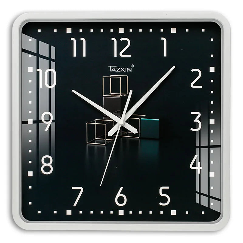 Horloge Murale Carrée Moderne Silencieuse Digitale Calendrier Quartz