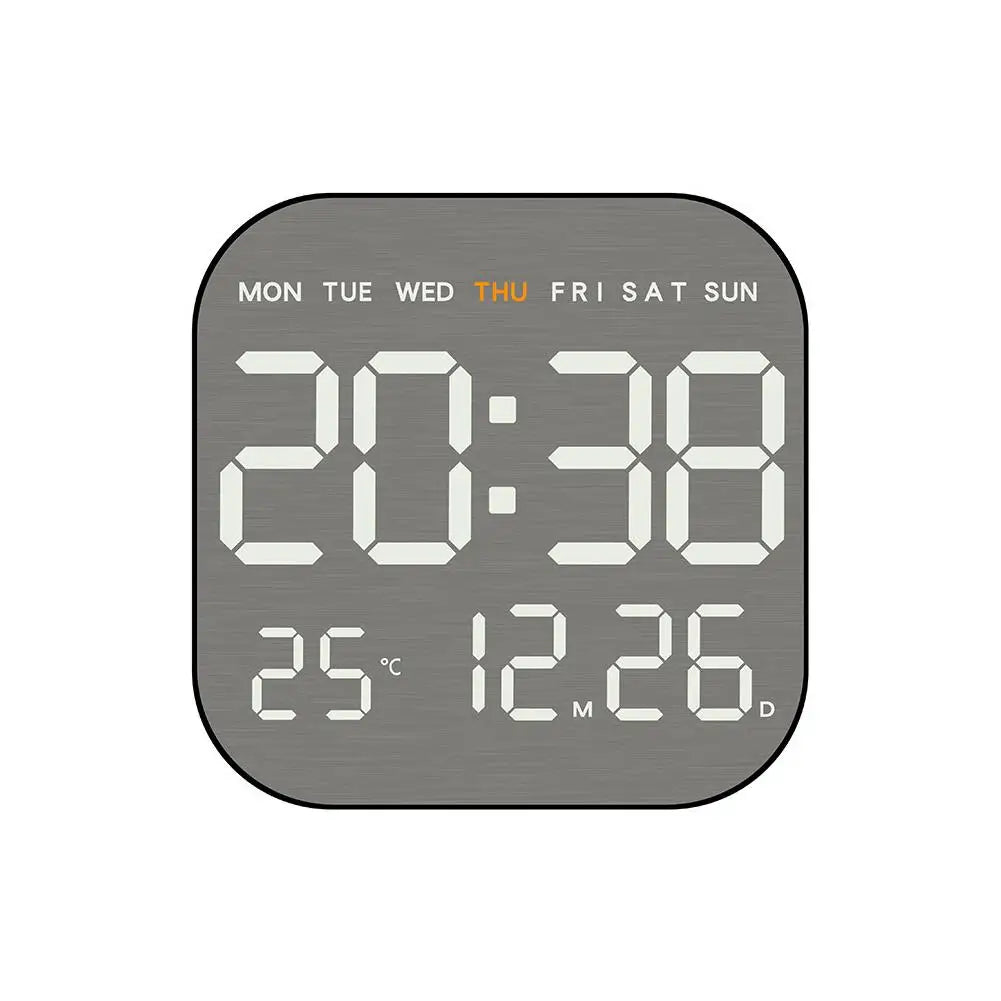 Horloge Mural LED Digitale Multifonction Température Design