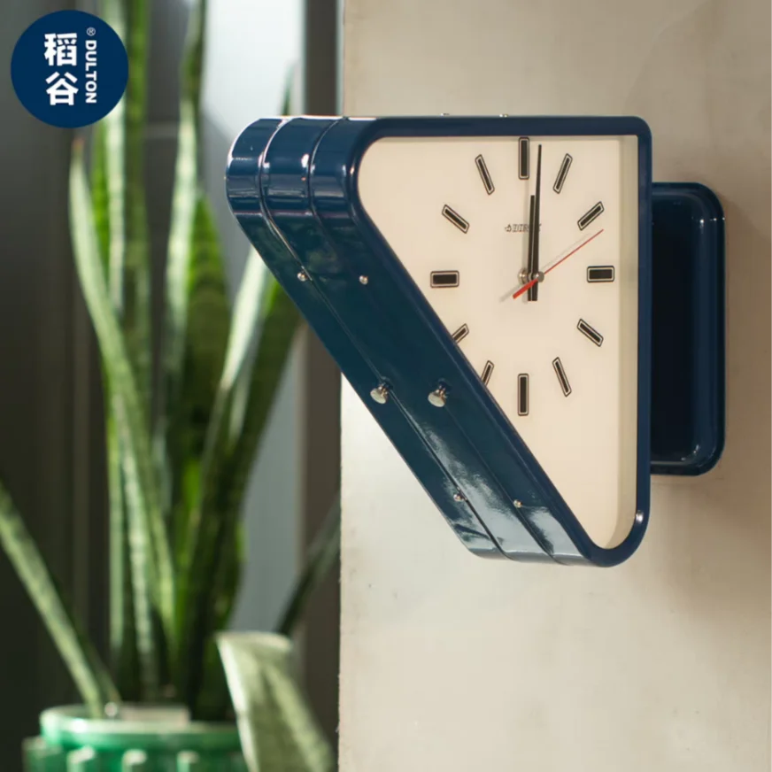 Horloge Murale Design Nordique Double Face Coin Salon
