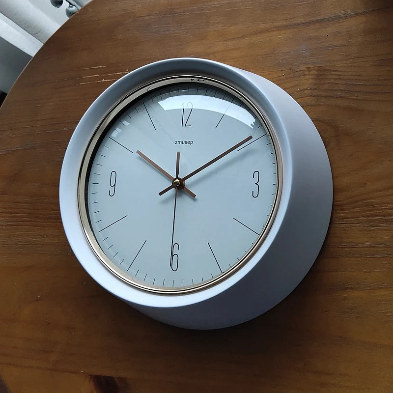 Horloge Mural Simple Métal Vintage Vert Olive Silencieuse