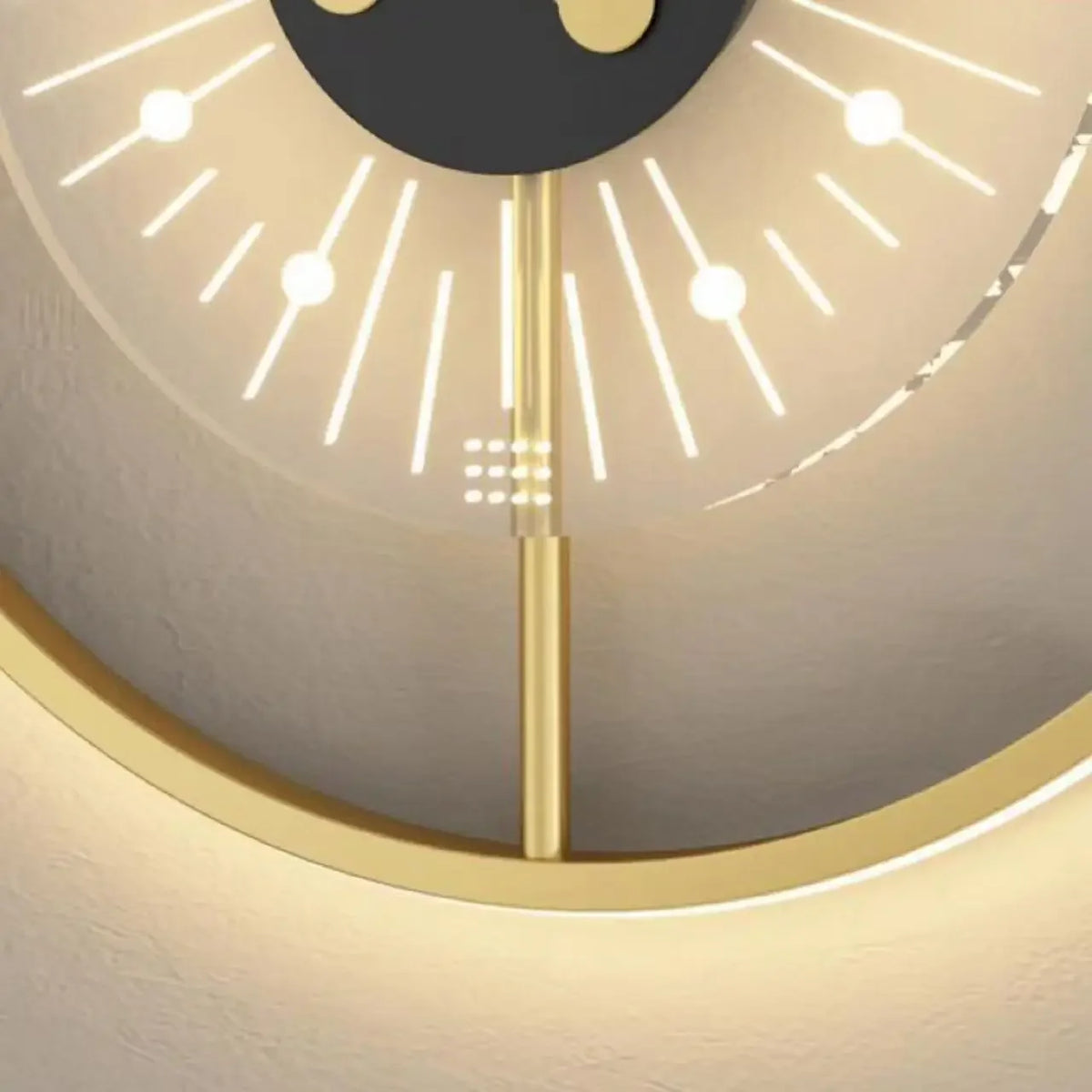 Horloge Mural Pendule LED Moderne Dorée Dimmable
