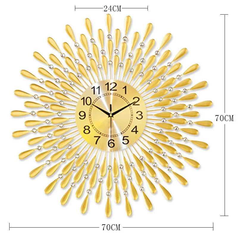 Horloge Mural Vintage Or Luxe Moderne Silencieuse Chic