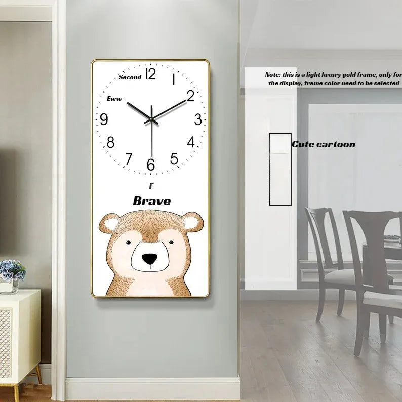 Horloge Mural Rectangulaire Porcelaine Cristal Calendrier Salon