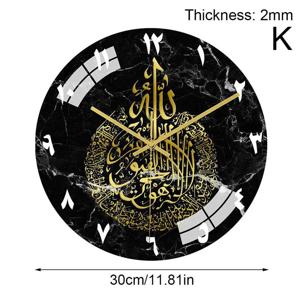 Horloge Murale Ramadan Chiffres Romains Décoration Acrylique 3D