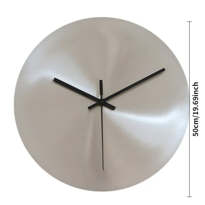 Horloge Murale Ronde Design Silencieuse Acier Inoxydable