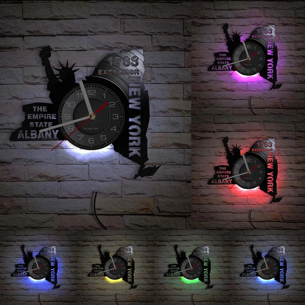 Horloge Murale New York Brooklyn Bridge Art Vinyle