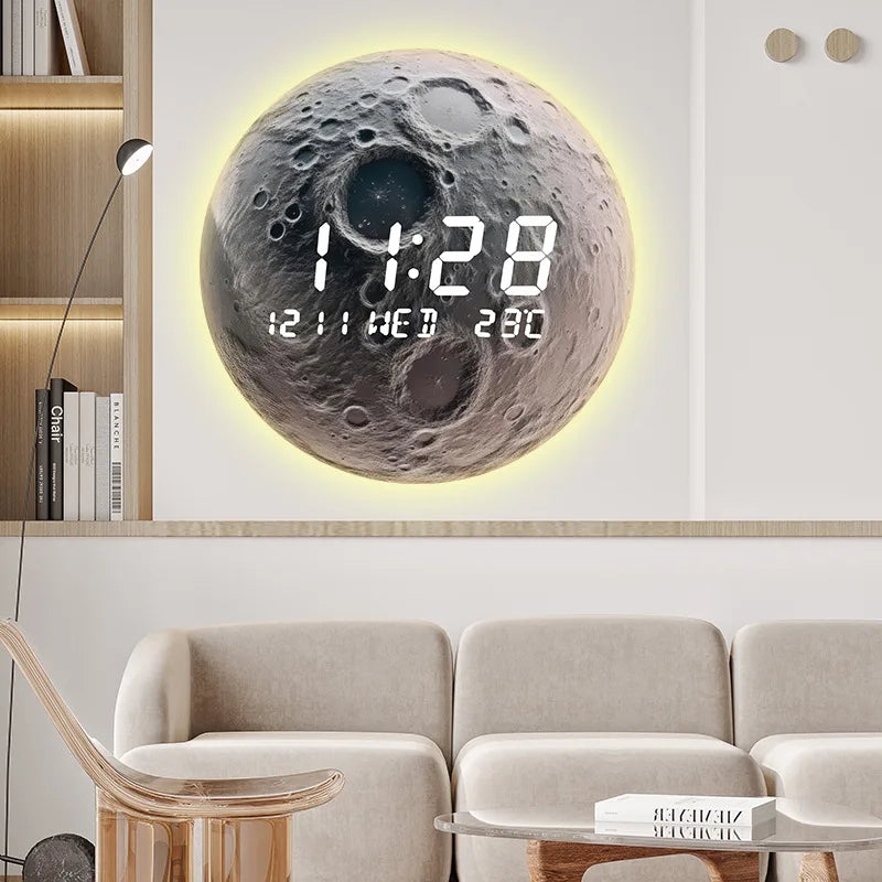 Horloge Mural LED Digitale Mars Calendrier Température
