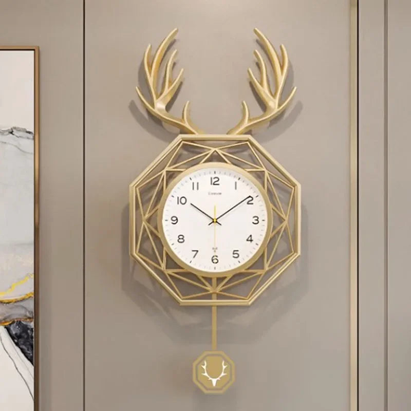 Horloge Murale Kawaii Animaux Digitale Pendule Or