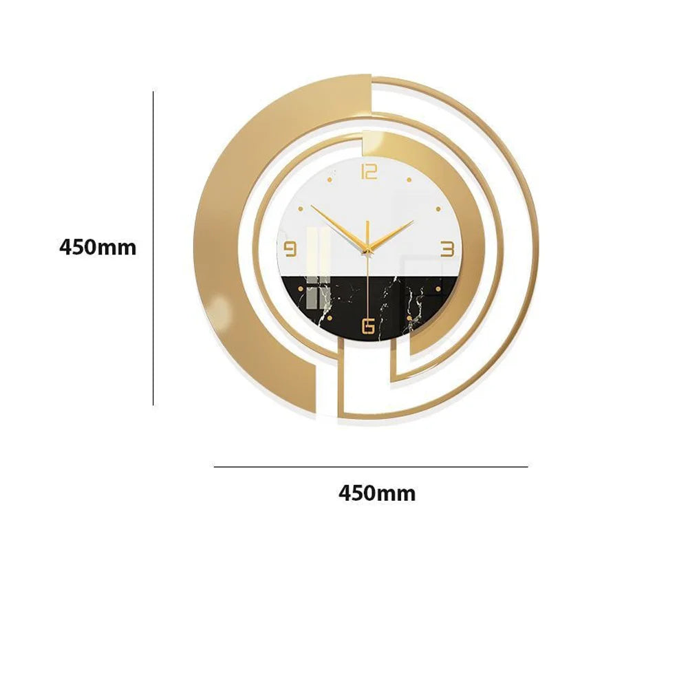 Horloge Murale Métal Luxe Nordique Grande Design Salon