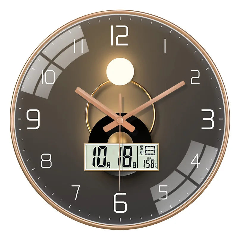 Horloge Mural Créative Luxe Date Semaine Quartz