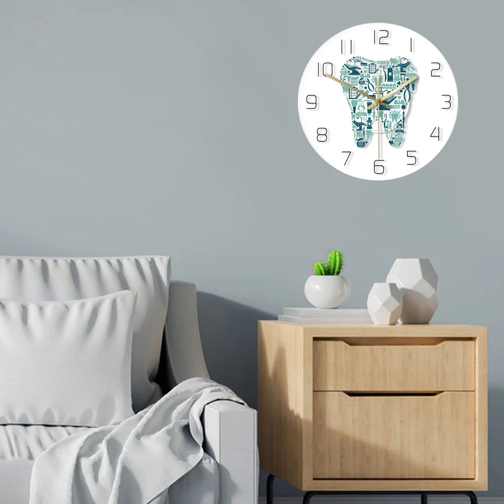 Horloge Mural Dentaire Colorée Silencieuse Décoration Clinique
