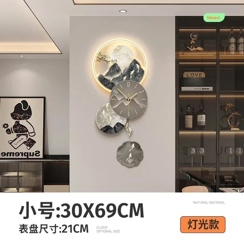 Horloge Mural LED Luxe Moderne Art Mural Salon