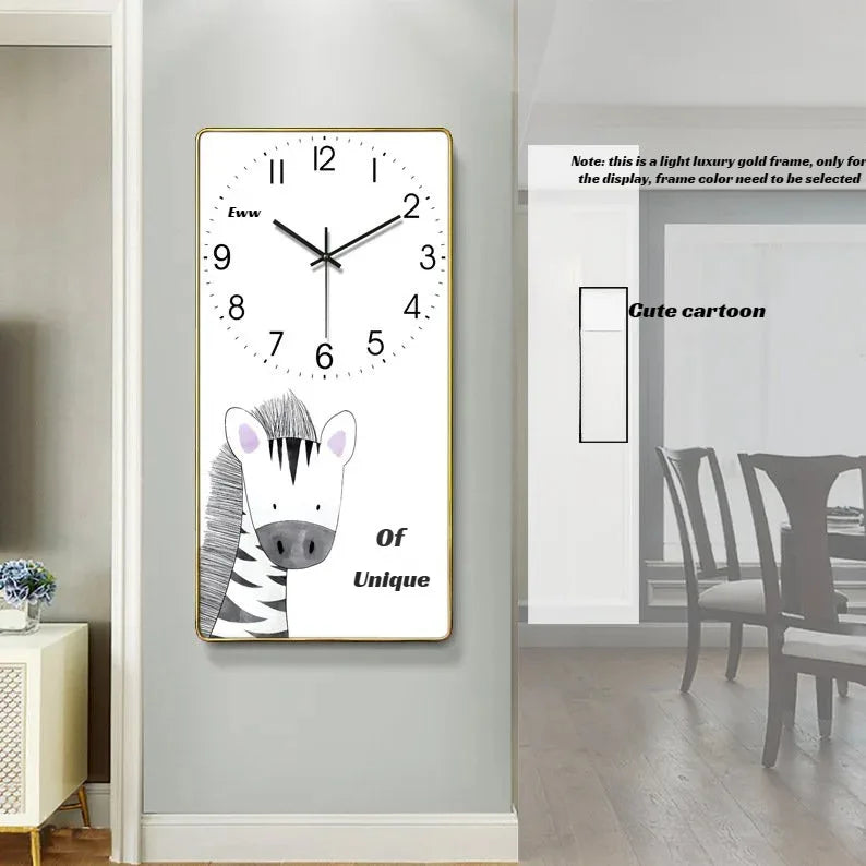 Horloge Mural Rectangulaire Porcelaine Cristal Rouge Calendrier Salon