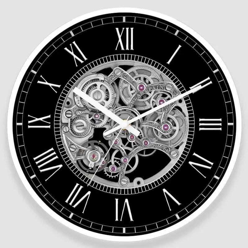 Horloge Mural Rétro Engrenages Quartz Luxe Design Américain