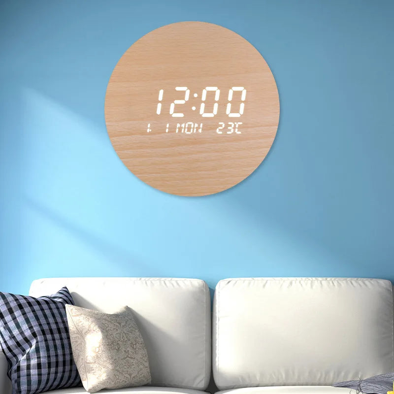 Horloge Mural LED Digitale Mars Calendrier Température