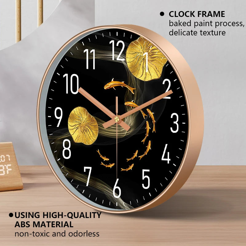 Horloge Mural Poisson Design Moderne Luxe Quartz