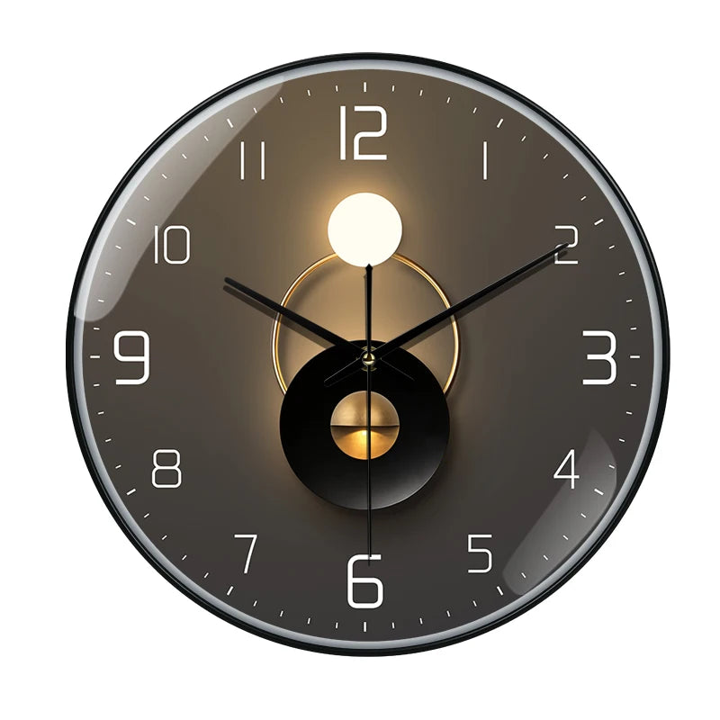 Horloge Mural Ronde Lumineuse Design Moderne Silencieuse