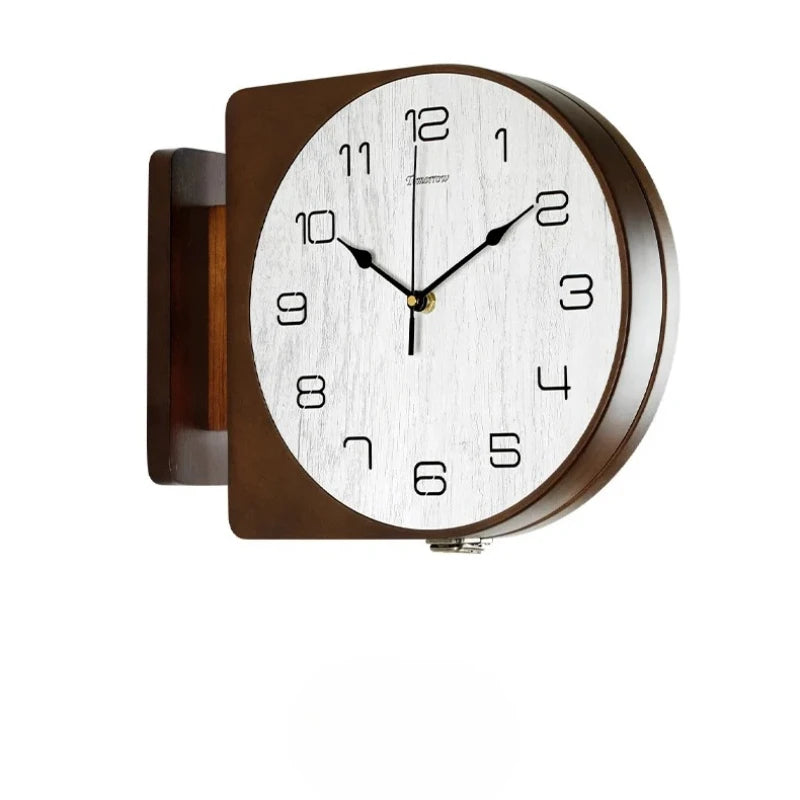 Horloge Mural Triangle Double Face Moderne Silencieuse Salon