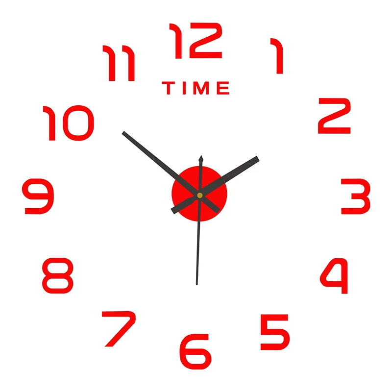 Horloge Murale Adhésive 3D Miroir Chiffres Romains