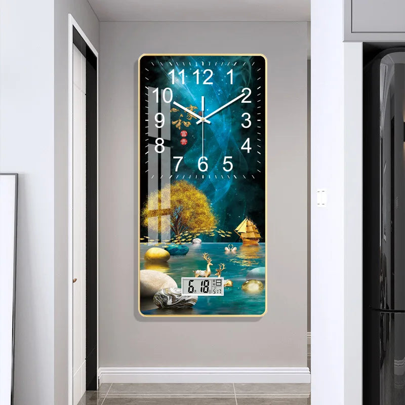 Horloge Murale Moderne Grande Affichage LCD Design Salon