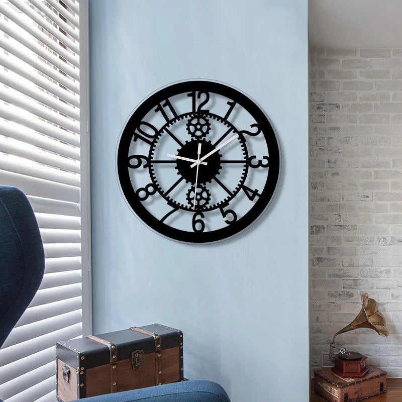 Horloge Murale Digitale Engrenage Silencieuse Décoration Maison