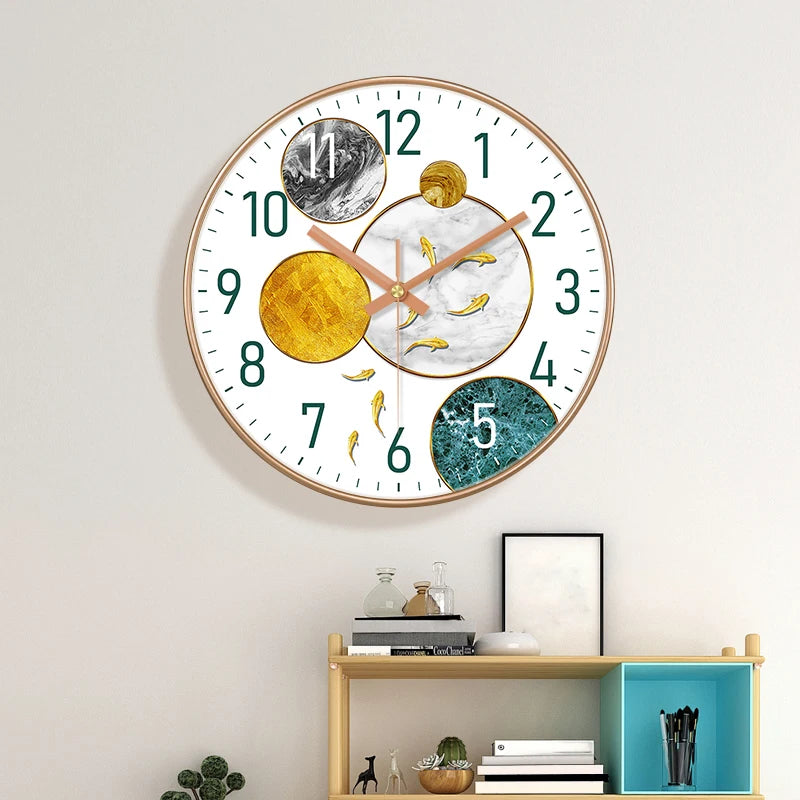 Horloge Mural Poisson Moderne Luxe Salon Restaurant