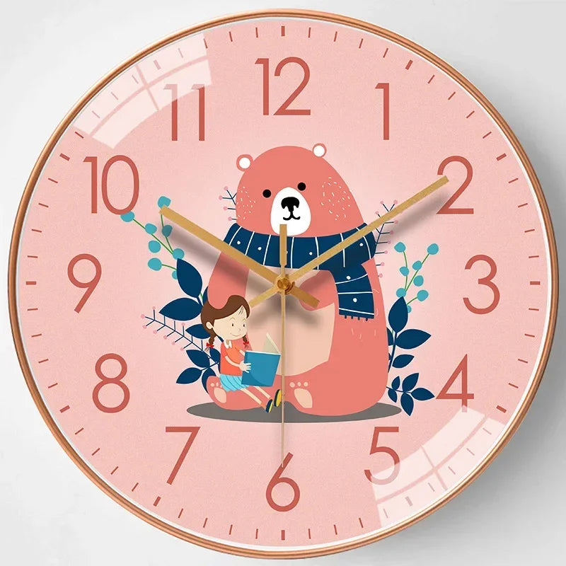 Horloge Mural Chat Nordique Silencieuse Décoration Maison