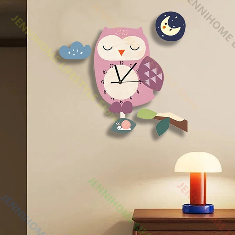 Horloge Mural Fusée Pendule Dinosaure Mignonne Enfant