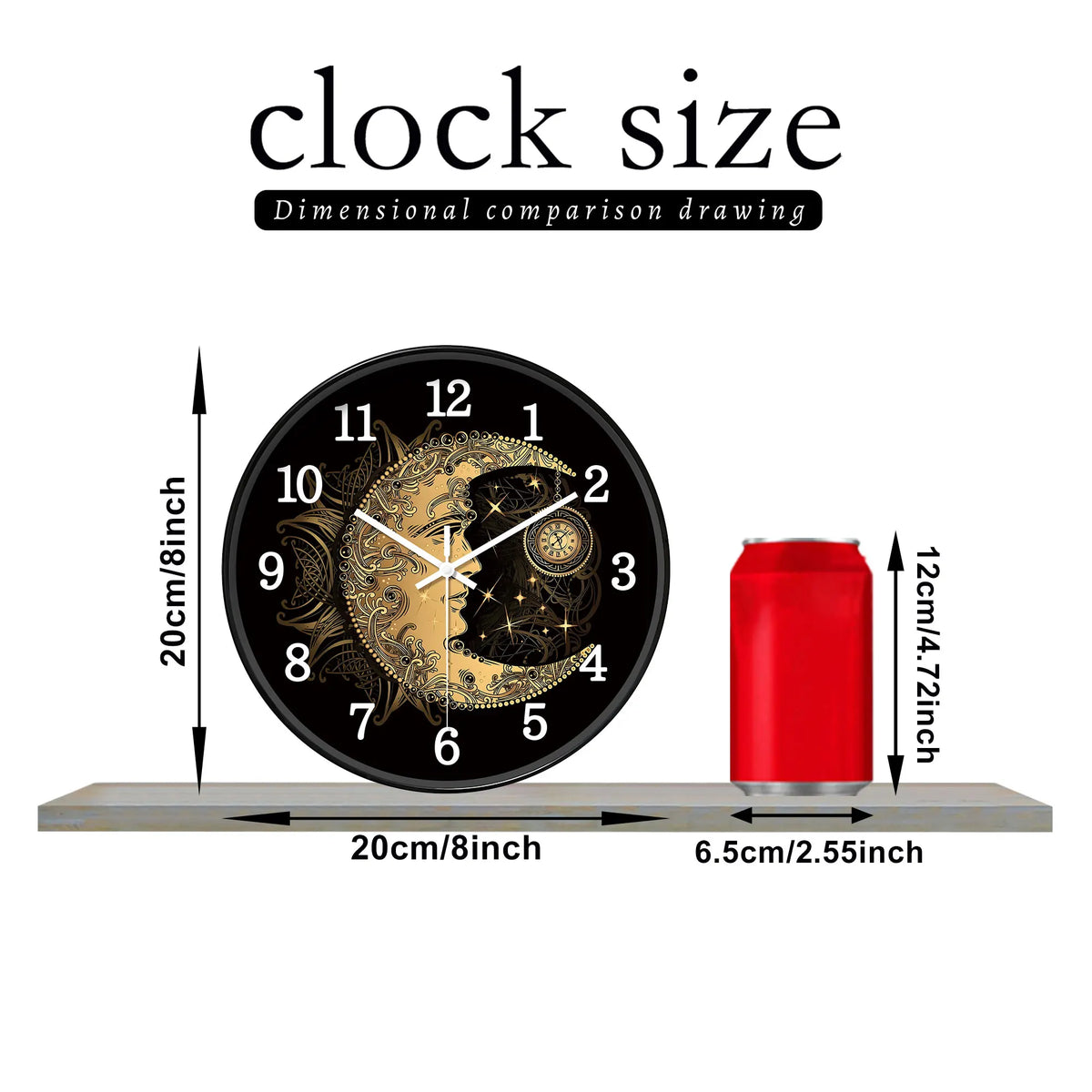 Horloge Murale Mystique Lune Astrologique Rétro Quartz